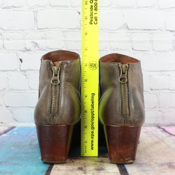 Kork Ease Kissel Brown Leather Ruched Back Zip Ankle Booties Size US 8.5 - Picture 8 of 9